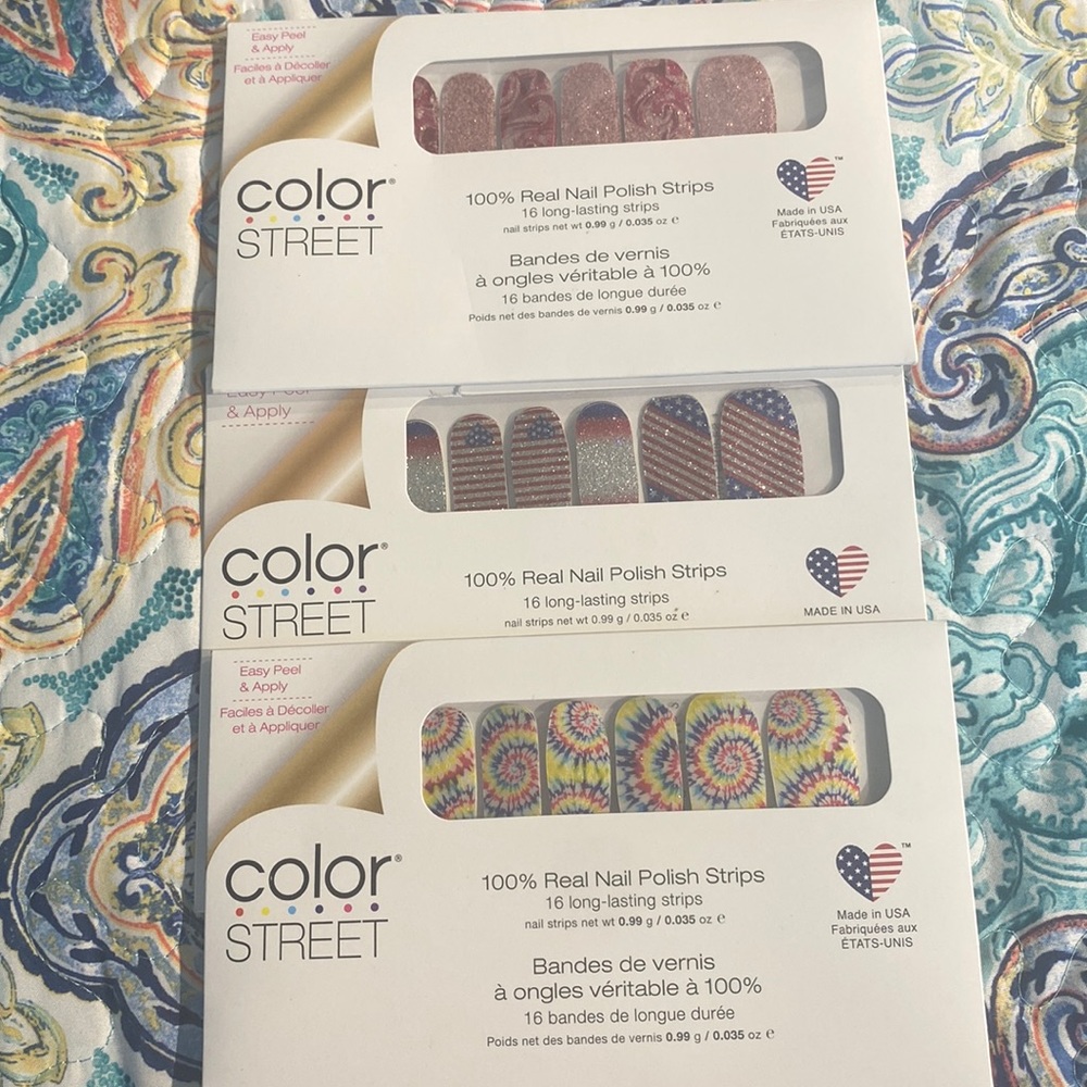 3 NIB ColorStreet Manicure Strip Sets